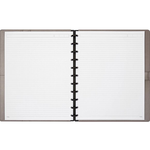 TUL Quilted Leather Notebook in Gray - Picture 3 of 6